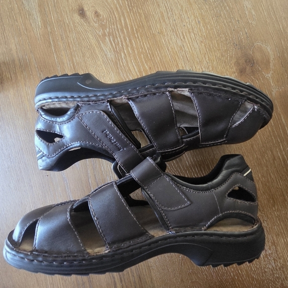 Josef Seibel Men\'s Jeremy Brown Leather Fisherman Sandals Sz 11.5 Summer Beach main image 11